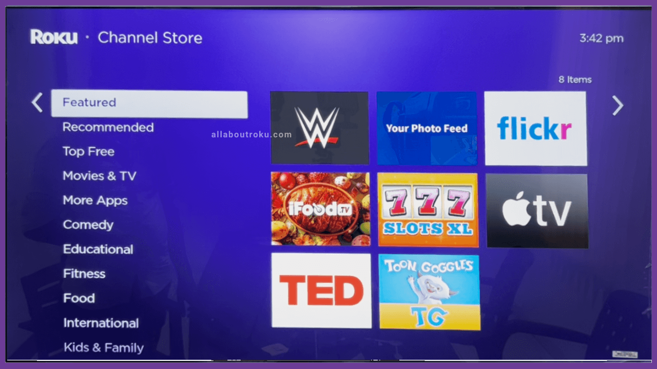 Choose Recommended Tab on Roku