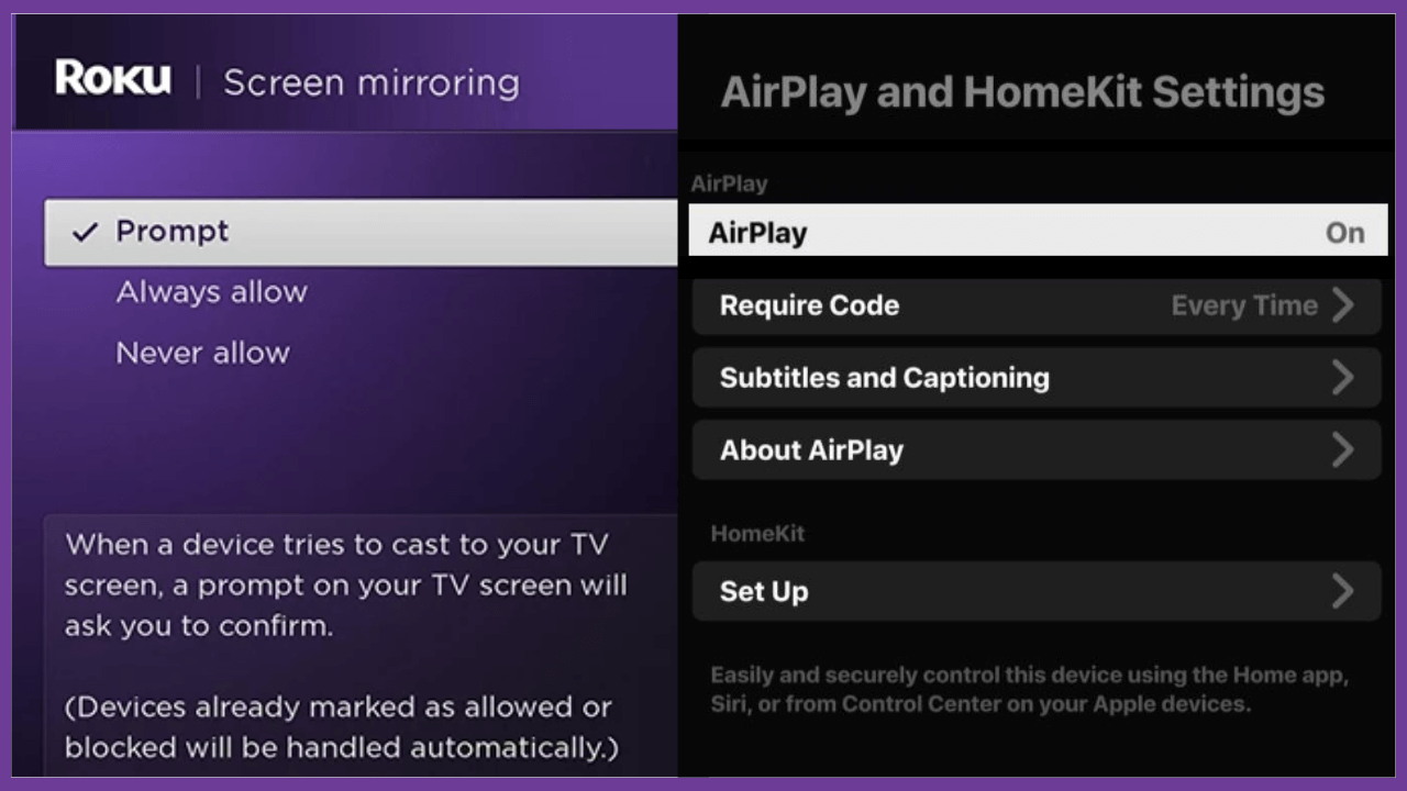Click on Prompt or enable AirPlay