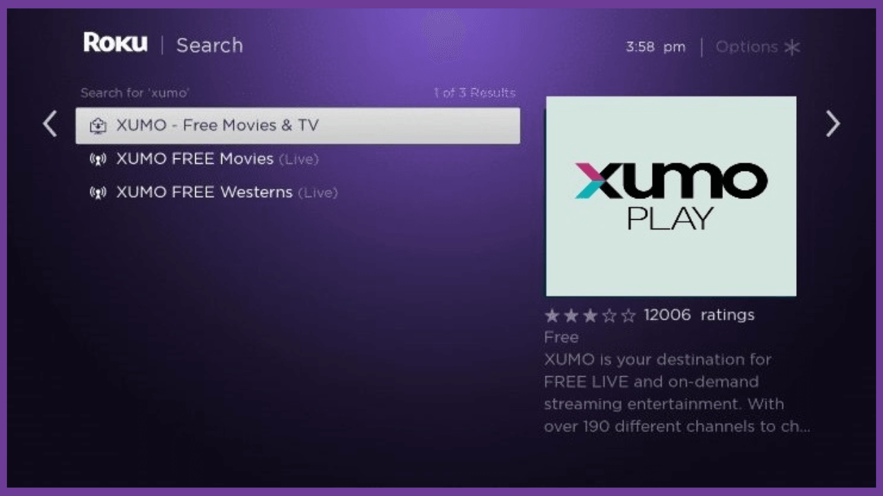 Search Xumo Play