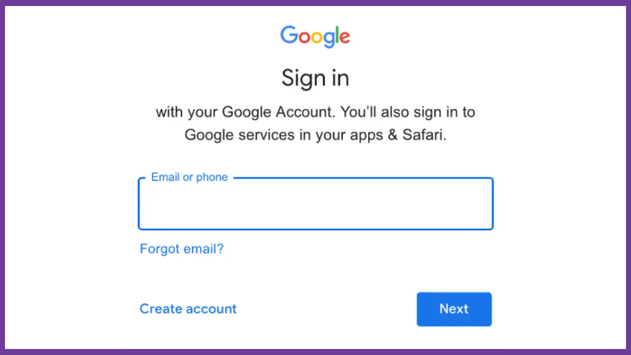 Sign in to Google Account